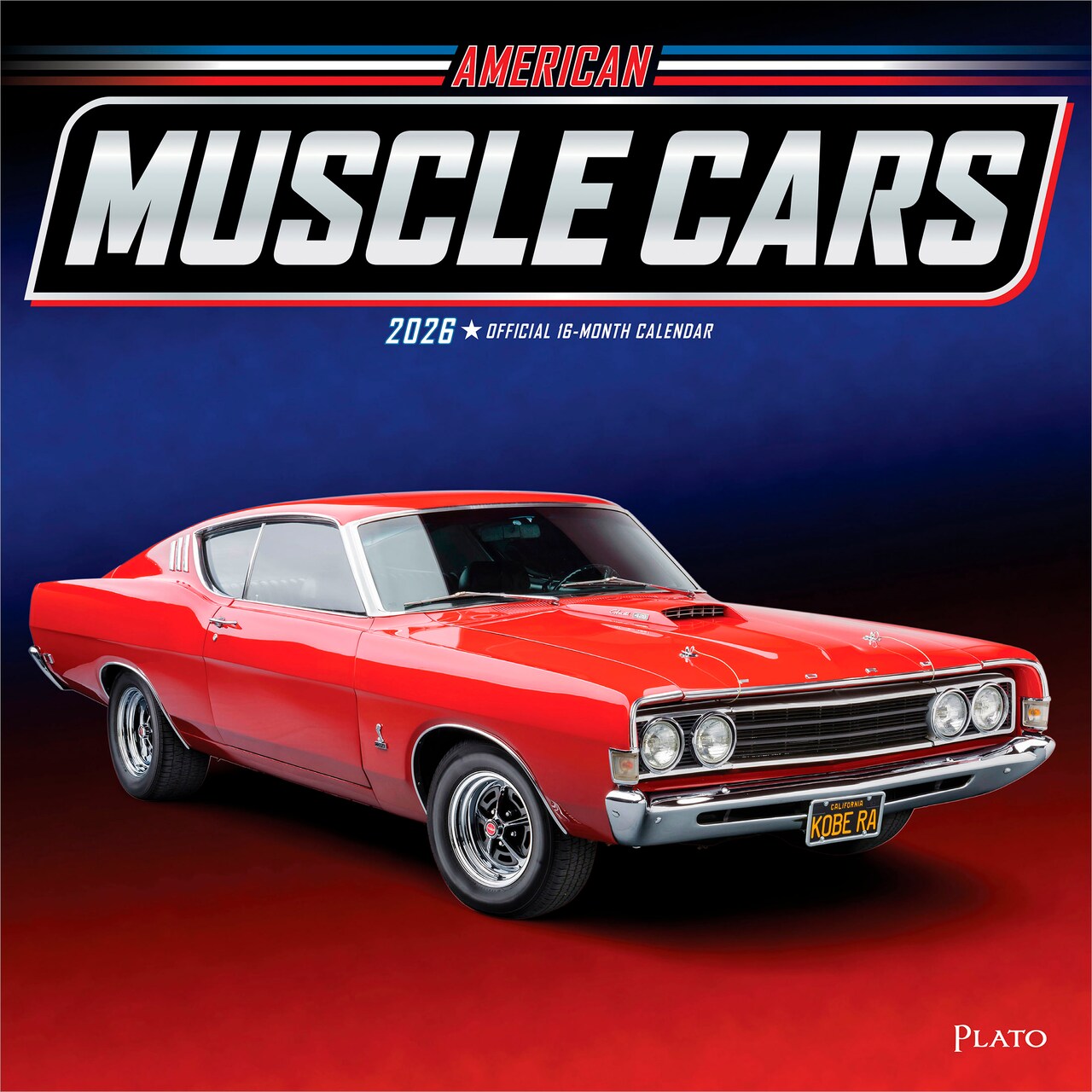 American Muscle Cars OFFICIAL | 2026 12 x 24 Inch (Hanging) Monthly Square Wall Calendar | Foil Stamped Cover